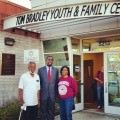 LAUSD School Board Candidate Alex Johnson was joined at his polling place this morning by his parents Betty and Jesse Johnson