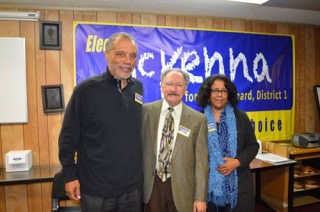 LAUSD School Board Candidate George McKenna with Bernard Parks and Jan Perry