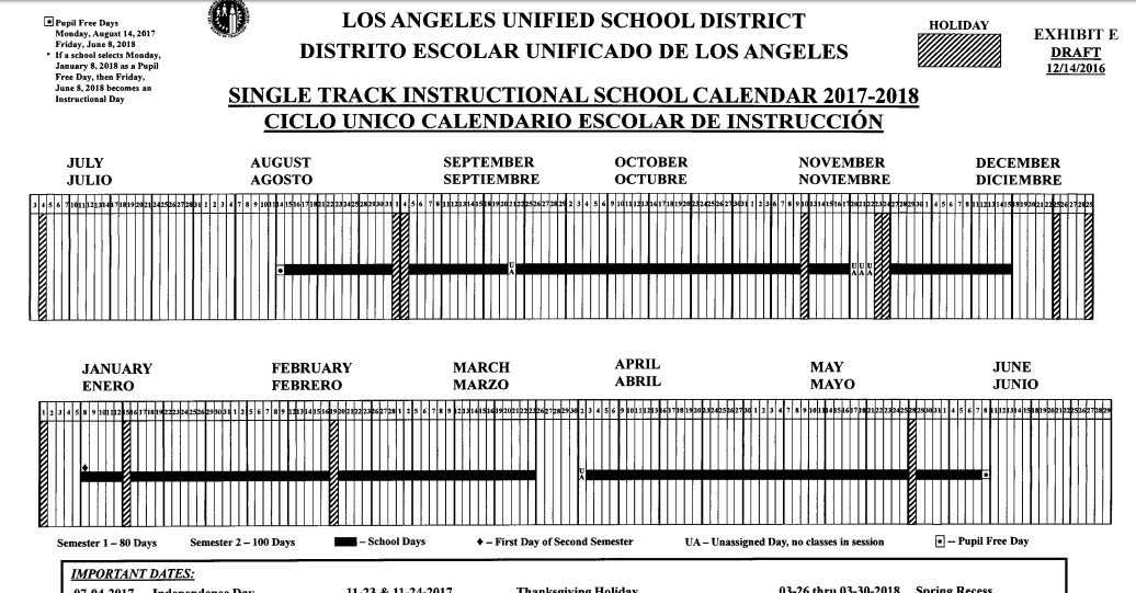 The LAUSD school calendar is final — but for one year only | LA School