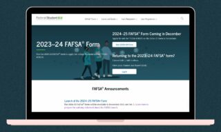 A screenshot of the FAFSA website
